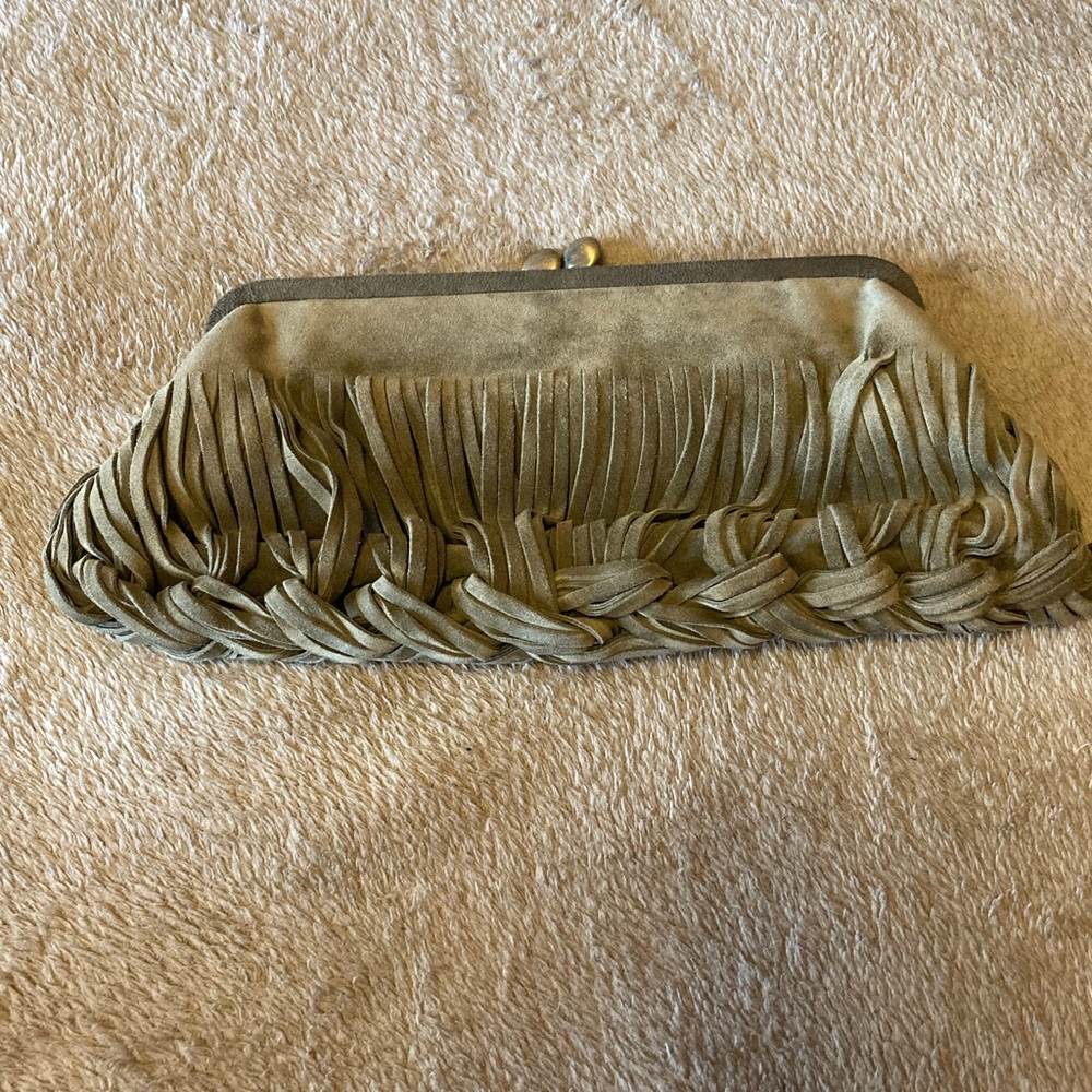 ◂Sondra Roberts suede clutch▸